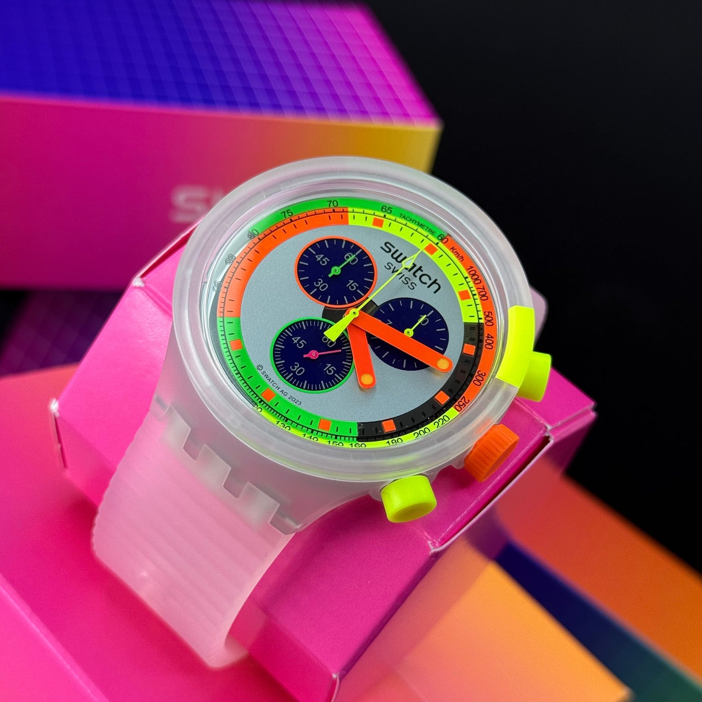 SWATCH ORIGINAL LUXURY NEON JELLY PARA HOMBRE REF SCK104