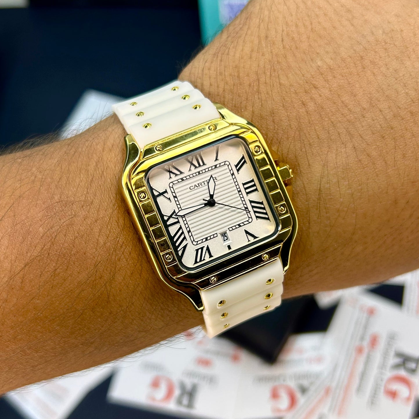 CARTIER DO´SANTOS PARA HOMBRE REF-GOMA- BDB