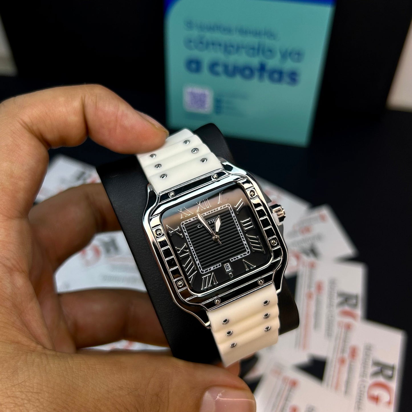 CARTIER DO´SANTOS PARA HOMBRE REF-GOMA N-BPN