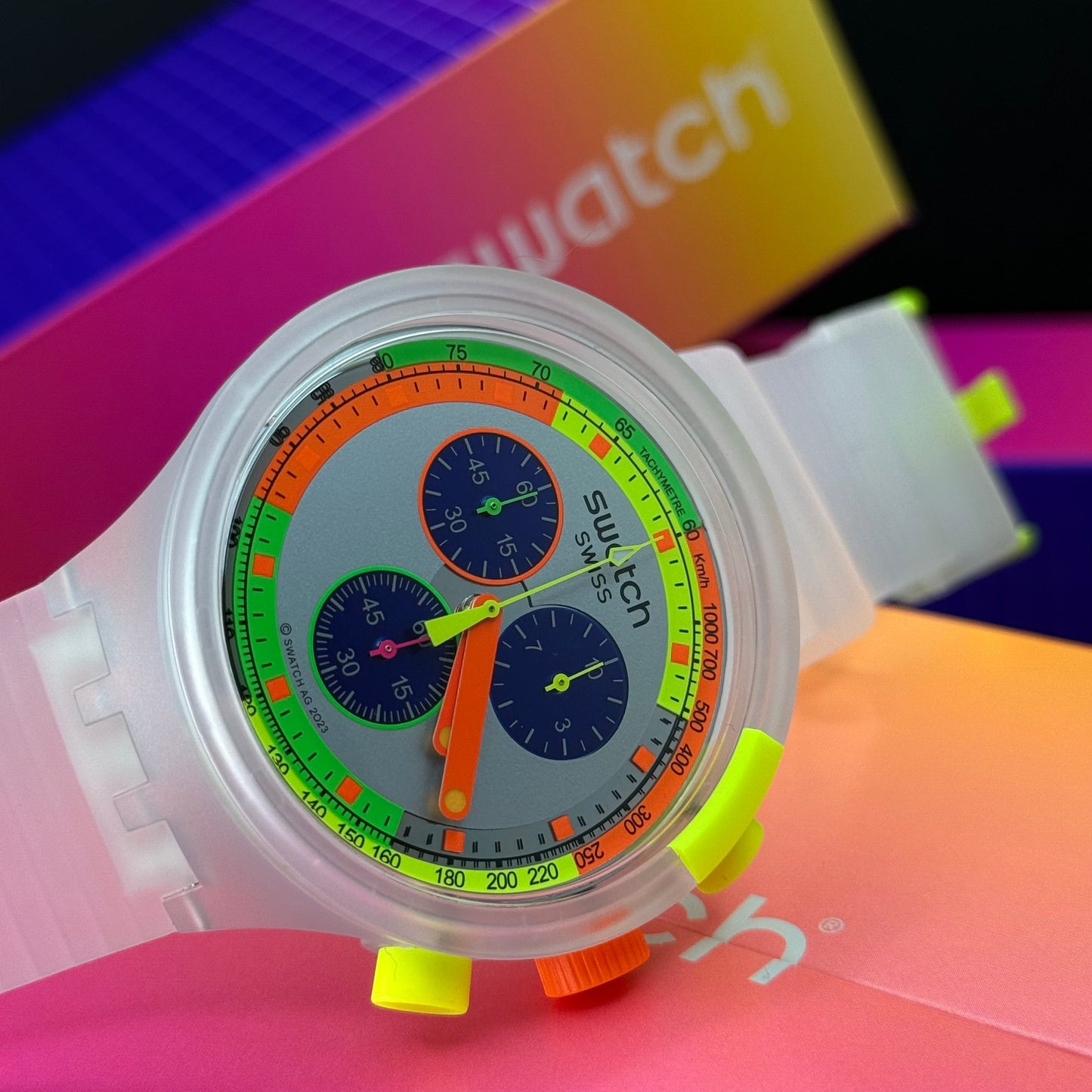 SWATCH ORIGINAL LUXURY NEON JELLY PARA HOMBRE REF SCK104