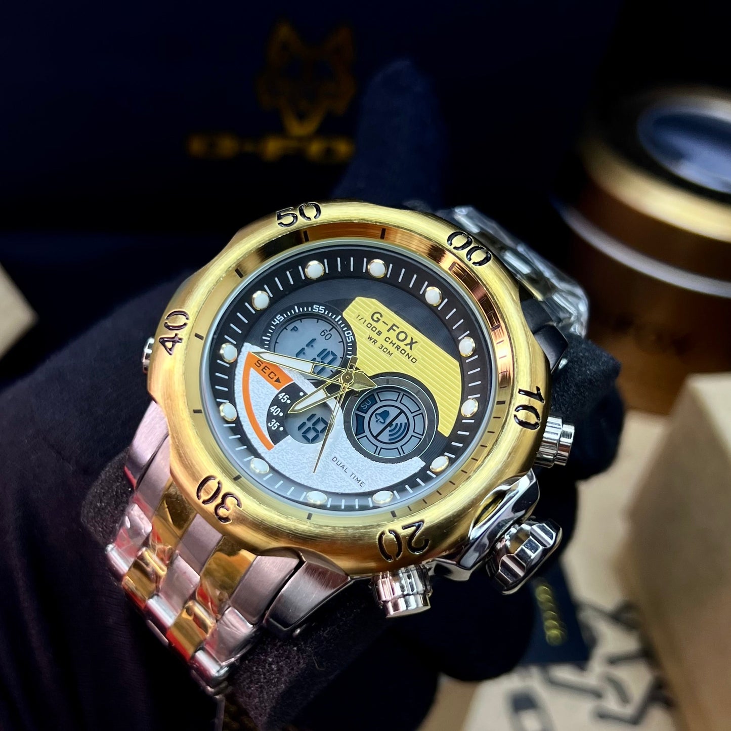 G FOX ORIGINAL DOBLE HORA POR INVICTA SUMERGIBLE PARA HOMBRE REF-1976-BD