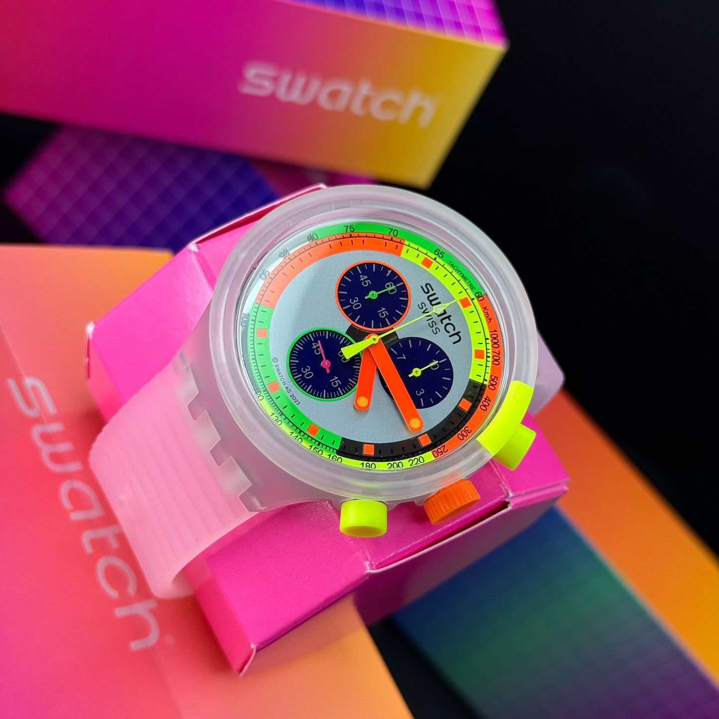 SWATCH ORIGINAL LUXURY NEON JELLY PARA HOMBRE REF SCK104