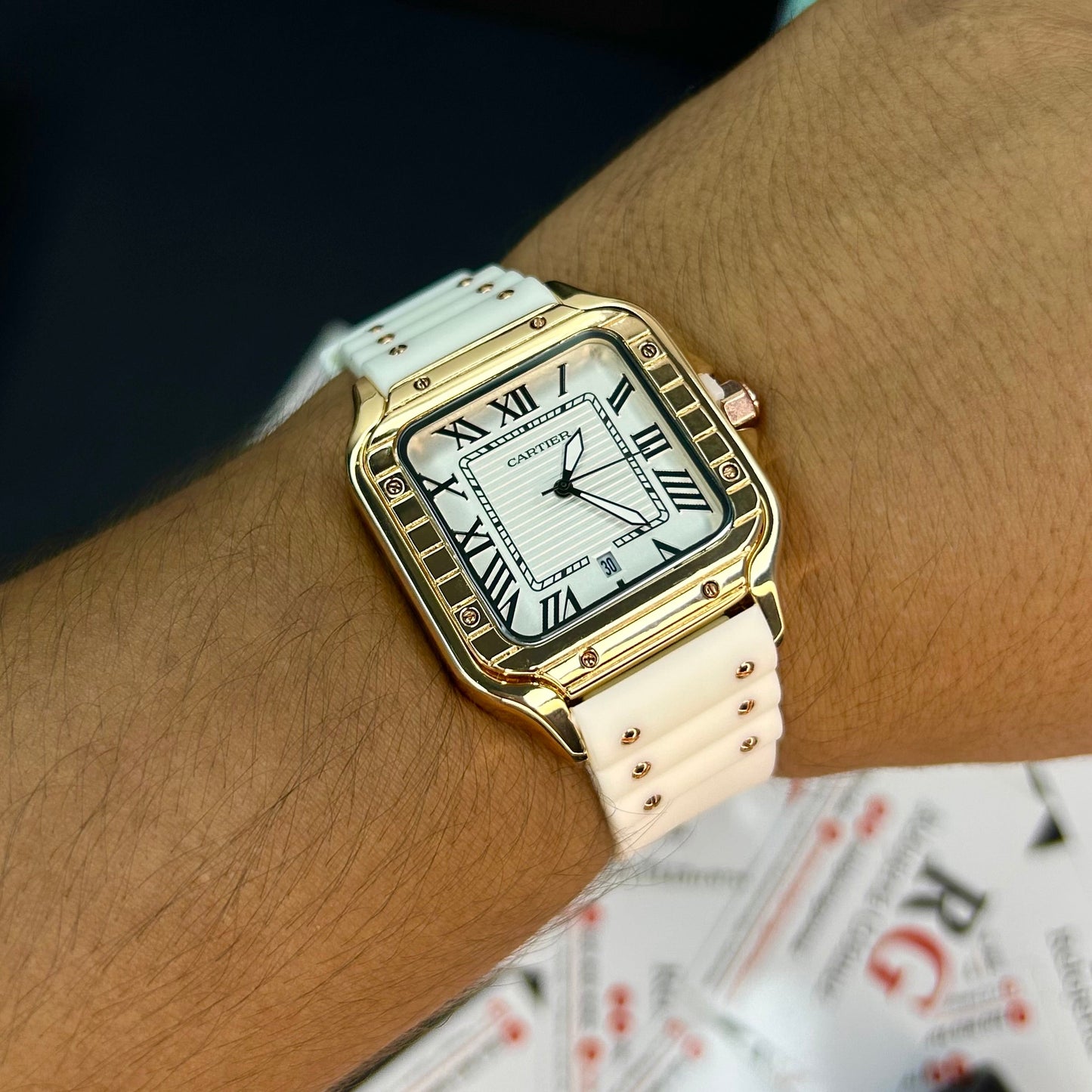 CARTIER DO´SANTOS PARA HOMBRE REF-GOMA-BORB