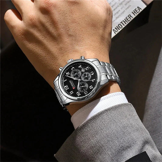 CURREN ORIGINAL FUNCIONAL PARA HOMBRE REF 8466- PN